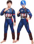 Boys Superhero Muscle Costume 3D St