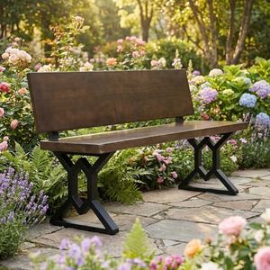HEONITURE 16 Inch Metal Bench Legs,Backrest Bracket Set of 2,Ideal for DIY Projects with Butcher Block Countertops and Wood Slab Benches Indoor/Outdoor(W 17.8" x H16) (1, E)