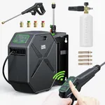 Wall-Mounted Pressure Washer, 2400PSI Max Electric Pressure Washer, Remote Controlled Power Washer with 100ft Replaceable & Retractable Reel, Wall Hanging Pressure Washer