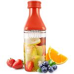 evron 21oz Fruit Infuser Water Bottle,Infusion Water Pitcher Bottle,Detachable Large Opening for Easy Fruit Adding & Cleaning Designed (21 oz Orange)