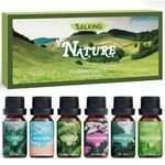 SALKING Nature Fragrance Oils, Essential Oils Gift Set, Diffuser Oils, Scented Oils for Soaps Candle Making - Pine, Ocean Breeze, Rain, Fresh Cut Grass, Wildflowers, Mountain Air