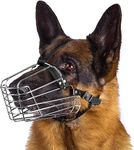 BronzeDog Wire Basket Dog Muzzle German Shepherd Metal Leather Adjustable (M)