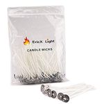 EricX Light 100 Piece Natural Candle Wick, Low Smoke 3.5" Pre-Waxed & 100% Natural Cotton Core,For Candle Making,Candle DIY