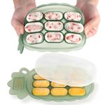 haakaa Silicone Nibble Tray- Breastmilk Popsicle Mold - Baby Fresh Food Freezer Feeder -Teethed Ice Cube Tray - Baby Self Feeding Led Weaning Plate -4m+ Baby - Pea Green