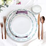 @Home by Nilkamal Arias Moon Morning Glory Dinner Set - 33 Pieces Microwave and Dishwasher Safe, Scratch Resistant, Stain and Fade Proof Dinner Set