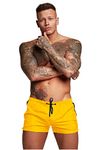 Men’s Swim Trunks Quick Dry Swim Shorts Board Shorts with Triangle Mesh Lining Yellow