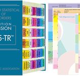 Index Tabs for DSM-5-TR, 94 Printed DSM-V-TR Tabs and 18 Blank Tab Stickers, with Alignment Card and Abbreviation Description Cards for The Diagnostic and Statistical Manual of Mental Disorders.