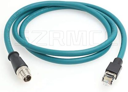 SZRMCC Ethernet Cable M12 8 Pin X-Code Macho a RJ45 Macho Cat-6 Blindado Cámara Industrial Cable (Azul,1m)