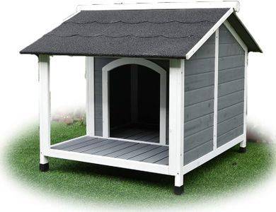 PawHub Wooden Pet Dog Kennel Timber Awning House Cabin Wood Log Box 100X91Cm