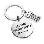 AKTAP Funny Mathematics Gift Avoid Negativity Math Keychain Math Lovers Jewelry Gift for Mathematician Math Student Graduation Gift (Avoid Negativity Math Keychain)