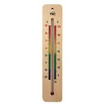 215mm Wooden Room Thermometer Indoor - Traditional Room Temperature Thermometer Ideal For Home, Office, Nursery, Greenhouse, Shed or Garage Wood Wall Indoor Thermometer Multi Coloured Print