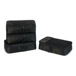 Amazon Essentials 4-Piece Packing Cubes Travel Accessories Set, Luggage Organiser with Double Zip, Mesh Top, 100% Polyester, Small, Black (Previously Amazon Basics)