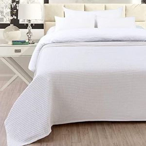 Bella True Lightweight Cotton Blanket Waffle Weave Thermal Blanket, Perfect for Layering Any Bed Super Soft All-Season Bed/Throw Blanket - Queen (90 x 90 inches), Ivory