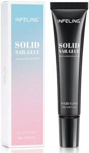 INFELING Solid Gel Nail Gl ue - Nail G lue Gel for Nail Tip Press on Nails, Long Glue Lasting 28+ Days (Curing Needed), Super Strong Nail Glue for Nail Extension