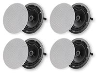 Micca Architecture Series 2-Way in Ceiling in Wall Speaker, Rimless Design, 8 Inch Woofer, 9.75-Inch Cutout Diameter, 4 Pack, White