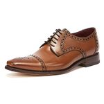 Loake Men's Leather Semi-Brogue Foley Derby Shoes Brown 10