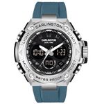 Carlington Resin Analog-Digital Sports Watch Chronograph, Dual Time, Alarm, Stopwatch, Water-Resistant, Shock-Resistant, Back Light Display- The Perfect Watch For Men And Boys - Ct9107 Teal