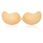 Cinvik Sticky Bra Backless Push Up Silicone Bra Invisible Self Adhesive Lifting Pasty Bra Nude D Cup