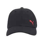 PUMA Evercat Stretch Fit Baseball Cap, Black/Red, Large-X-Large