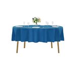 70 inch Round Tablecloth Washable Polyester Table Cloth Decorative Table Cover for Wedding Party Dining Banquet（70 inch, Mediterranean Blue）