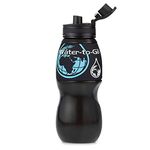 Water-to-Go Classic (Black 25oz/75cl) Water Filter Bottle for Survival and Emergency - Better Water Purifier Than with a Straw - Incl. 3-in-1 Purifier Filter