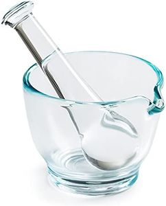 Ultrassist 4oz Glass Mortar and Pestle Bowl, Medicine Grinder and Mixer for Pharmacy or Science Lab