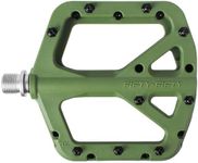 FIFTY-FIFTY Mountain Bike Pedals, Non-Slip MTB Nylon Composite, 9/16" Bicycle Pedals, Lightweight and Wide Flat Platform (Olive Green)