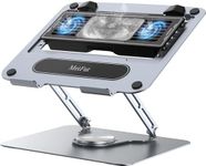 METFUT Laptop Cooling Stand with Detachable Thermoelectric Cooler, Adjustable Height & Angle, 360 Rotation Base, Carbon Steel Framework, Ultra-Quiet & Super Sturdy for up to 16” Laptop (Grey)