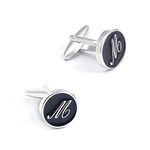 Black Enamel Letter M Monogram Cufflinks