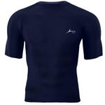 PROSHARX Half Sleeve Compression T-Shirt - Men's Athletic & Sports Tights for Fitness (Medium, Blue)