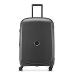 Delsey Paris Belmont Plus 71 cms Medium Size Check-in Polypropylene Hardsided 4 Double Wheels Expandable Suitcase/Luggage/Trolley Bag with ®SECURI TECH Zip (Black)