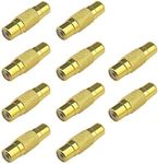 SING F LTD 10pcs RCA Female to RCA Female Coupler Connectors Gold Plated Straight-Through Audio Video Extender Adapters for Most Home Audio Device