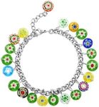 Shop LC Colorful Bead Charm Ankle Bracelets For Women Adjustable Beach Fashion Foot Jewelry Beaded Anklet in Stainless Steel Boho Birthday Gifts for Women 7.5" Birthday Gifts