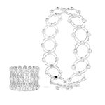 Peora Silver Plated Cubic Zirconia Studded Fancy Charm Bracelet Come Ring Jewellery for Women & Girls