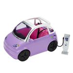 Barbie Car, Kids Toys, “Electric Vehicle” with Charging Station and Plug, Transforms into Convertible, Purple Car with Sunroof, Gifts for Kids​, HJV36