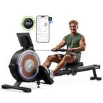 MERACH Rowing Machine for Home Gym, Magnetic Rower with 16 Levels of Quiet Resistance, Dual Slide Rails, 158 kg Weight Capacity, App Compatible (Self-Generated Power)