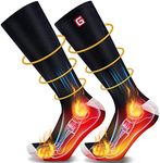 Rechargeable Electric Heated Warm Socks Men Women Feet Heat Warmer,Plug in Battery Operated Long Foot Boot Heater Suit Sleep Sox Kit,Winter Sports Outdoor Ski Hunting Volt Heating Insulated Socks
