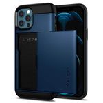 Spigen Slim Armor CS Back Cover Case Compatible with iPhone 12 Pro/12 (TPU + Poly Carbonate | Navy Blue)