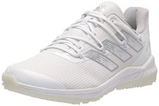 adidas Men's Adizero Afterburner 8 Turf Baseball Shoe, White/Silver Metallic/Team Light Grey, 13.5