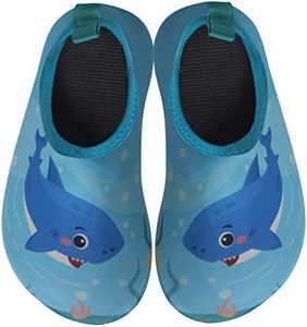 BomKinta Kids Water Shoes Boys Girls Quick Dry Non-Slip Aqua Socks for Beach Swimming Pool SkyBlue Size 6-7 M US Toddler
