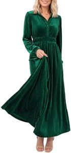 Maxigerui Women Velvet Dress Fall Wedding Guest Long Sleeve Formal Dress XL