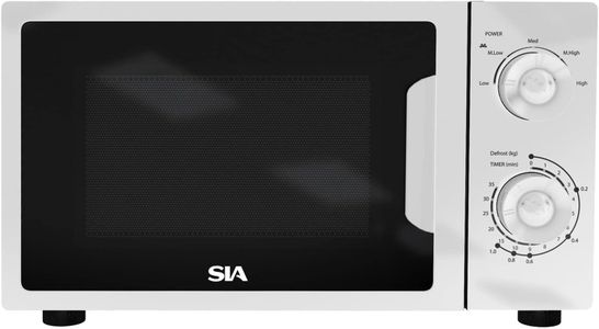 SIA 20L Freestanding Microwave – White, 700W, Analogue Dials