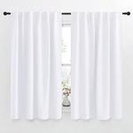 NICETOWN Window Treatment Curtain Panels - Light/UV Ray Blocking Window Treatment Drape Panel for Kids Bedroom, Pure White, W52 x L63, 2 Pieces