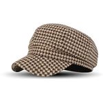 iSWEVEN Classic Cotton Beret Cap for Men & Women - Stylish Newsboy, Irish Cabbie Summer Visor Hat - Free Size (8107B, Brown)