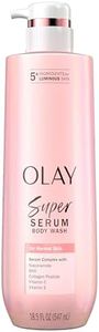 Olay Super Serum Body Wash for Normal Skin, 24hr Long Lasting Hydration, 5+ Ingredient Serum Complex for Bright Even Firm Luminous Skin, 18.5 fl oz