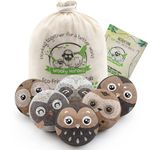 Wool Dryer Balls - No More Dryer Sheets - XL 6-Pack - Eco Dryer Balls - Dryer Balls Laundry Reusable - Softens Laundry Naturally - Reduces Drying Time & Static - With Storage Bag
