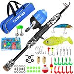 ODDSPRO Kids Fishing Pole, Portable Telescopic Fishing Rod and Reel Combo Kit - with Spincast Fishing Reel Tackle Box for Boys, Girls, Youth