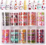 Makartt Nail Foil Sheets 10 Rolls Thanksgiving Valentine Theme Nail Sticker Kit, Nail Foil Transfer Sheets DIY Nail Art Foil Stickers Decorations Nail Supplies Nail Design for Women