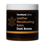 Furniture Clinic Leather Recolouring Balm - Colour Restorer for Sofas, Chairs, Car Seats, Furniture & More - Repairs Damaged, Scratched & Faded Leather – 16 Repair Colours (Dark Brown)