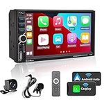 [Upgrade Wireless] Alondy Double Din Car Stereo,Compatible with Wireless CarPlay Android Auto,Type-C USB,7" Touchscreen,Mirror Link,Backup Camera,Bluetooth Voice Control AUX SD DSP FM Radio